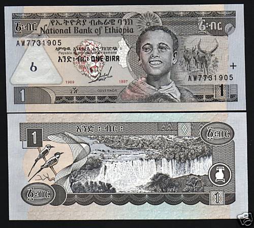Etiopia birr 46a 1997 x - birr, p-46a